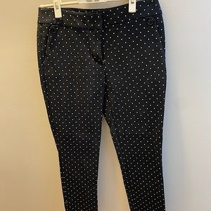 Black and White Polka Dot Marisa Fit Chinos | Loft | 6Petite | Worn Lightly